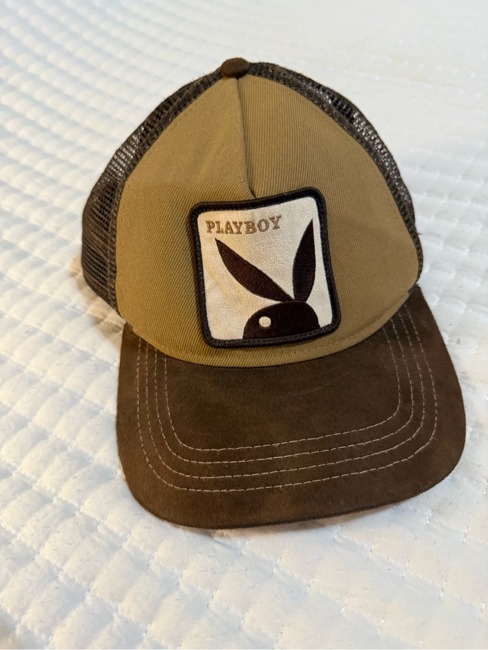 Lids Kids Brown and Tan Trucker Hat with Playful Patch